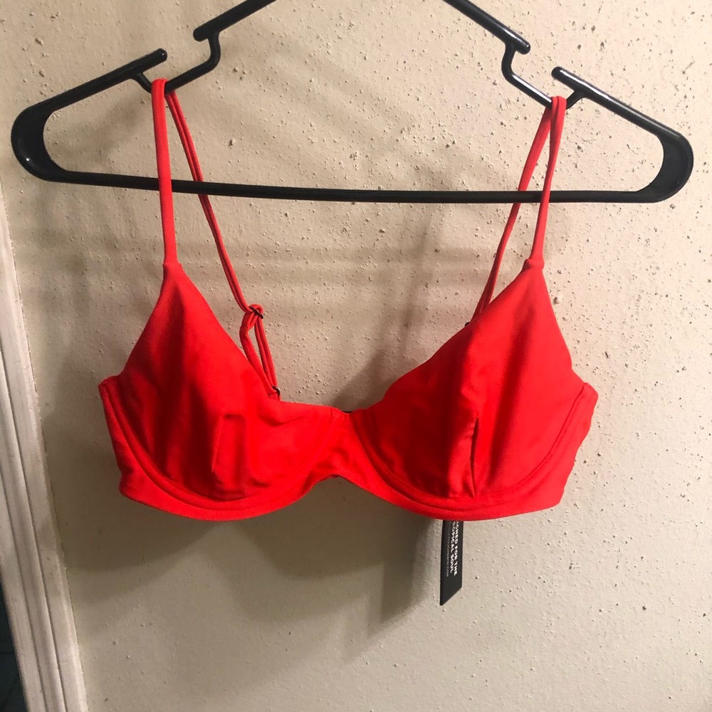 Red swim top